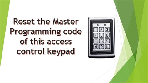 youtube rfid keypad reset